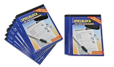 GP 20 x Spielblock Würfelspiel Knobel Block große Schrift alle Blöcke = 800 Seiten