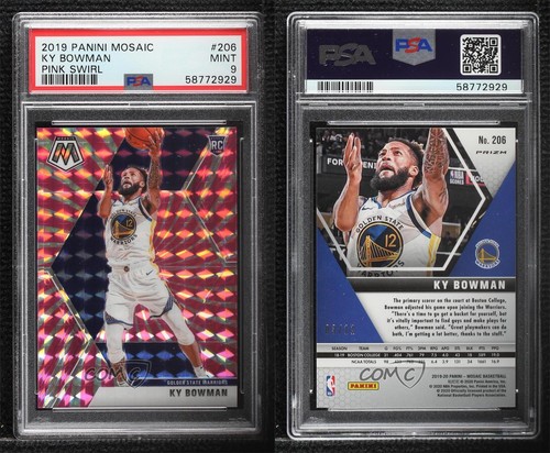 2019 Panini Mosaic Rookies FOTL Pink Swirl Prizm 3/11 Ky Bowman PSA 9 MINT 1s6 - Picture 3 of 3