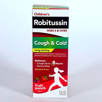 Robitussin Children's Cough & Cold Fruit Punch Liquid Syrup 4 fl oz Exp 05/26
