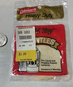 Vintage Coleman Package of 2 Mantles   Heavy Duty Gold Top Mantles Model 21A101G