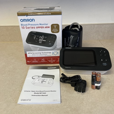 #ad PRE OWNED Omron 10 Series Upper Arm Blood Pressure Monitor AFib Screening BP7465 $49.99