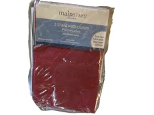 Mainstays 2 Standard Queen Pillowcases 200 Thread Count Color Winston Autumn Red