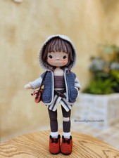 Hana Crochet Doll, Handmade Amigurumi Doll, Cute Gift For Girls