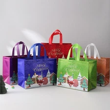 Holiday Shopping Bag Non-Woven Fabric Reusable Large Capacity for Groceries