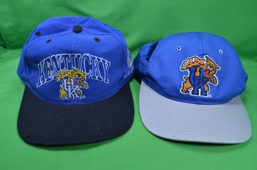 2 Vintage University Of Kentucky Hats Cap,Wildcats,Embroidered Logos