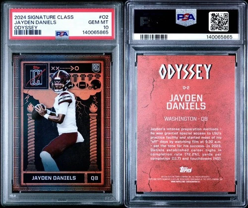 Jayden Daniels RC 2024 Panini Signature Class Odyssey Rookie #O2 PSA 10 GEM MINT
