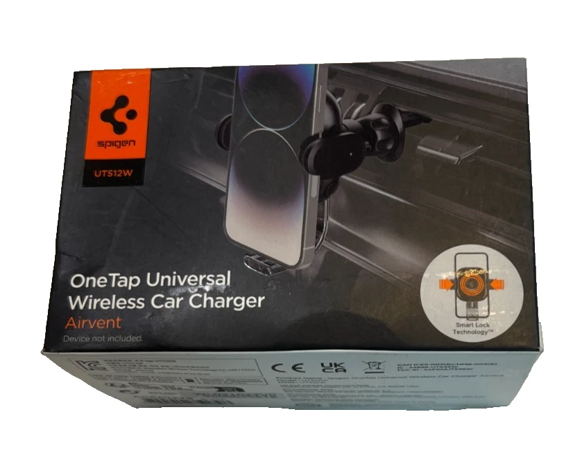 Spigen OneTap Universal Wireless Car Charger Air Vent Mount - UTS12W - Image 2 of 4