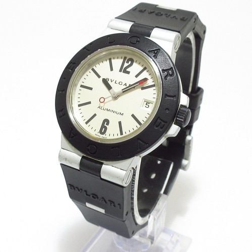 Auth BVLGARI Aluminum AL38A L16835 Black Men's Wrist Watch - Picture 2 of 12