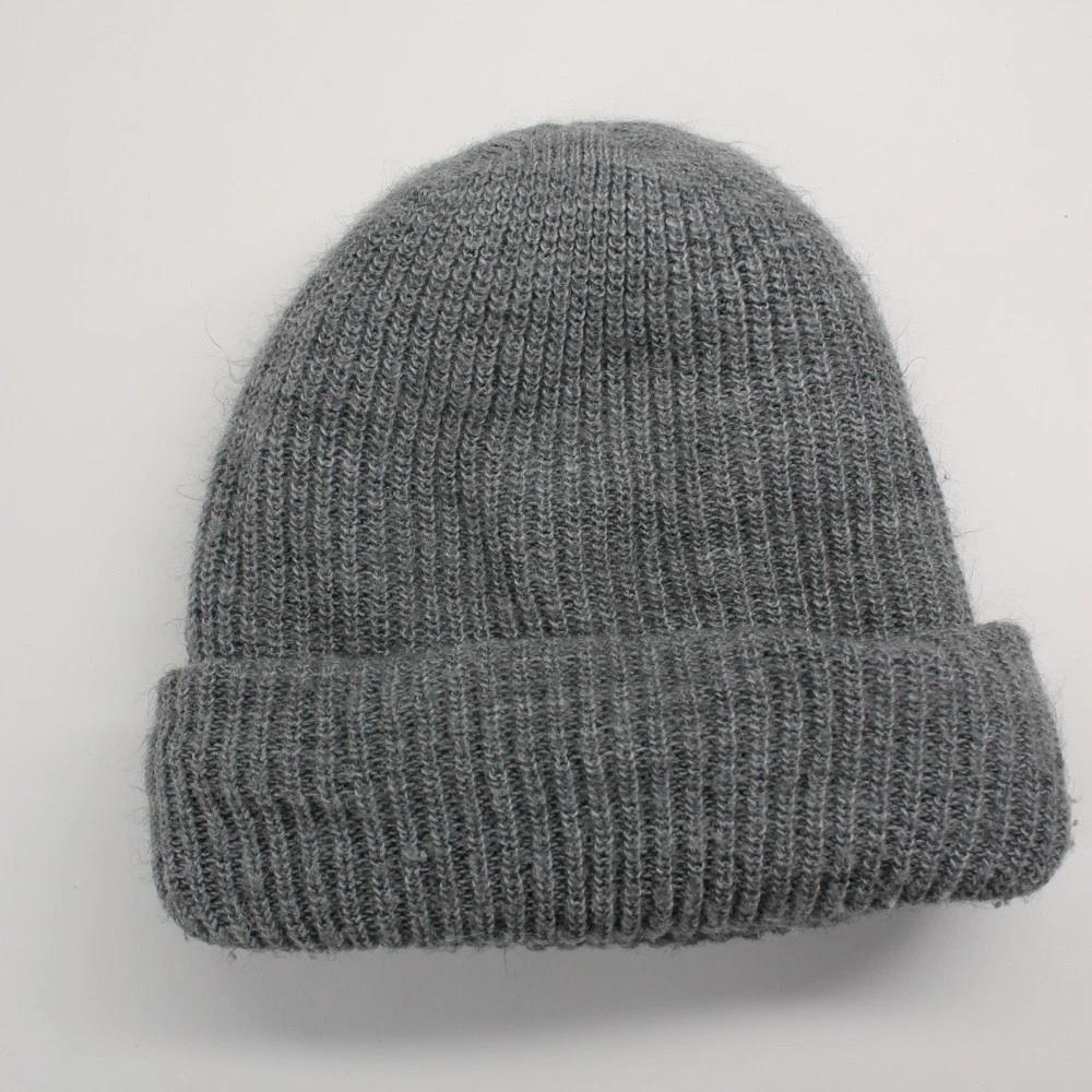 Retro chunky machine net gray winter hat