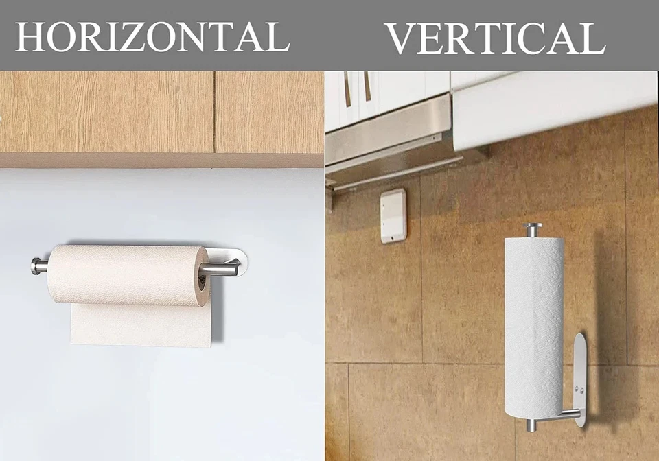 Paper Towel Holder Under Cabinet Wall Mount: 3M Self Adhesive, Screws or Both - Image 4 of 4