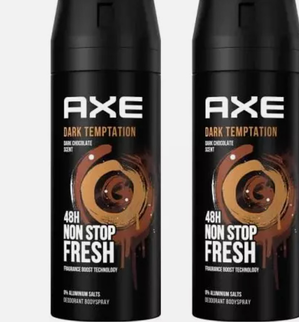 Axe Dark Temptation For Men All Day Fresh Deodorant Body Spray, 150ml 2 Pack