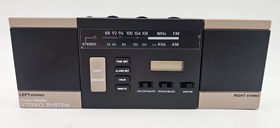 Portable AM/FM Stereo Radio Alarm Clock Model No. US-2 w Detachable Speaker-NEW! - Image 2 of 4