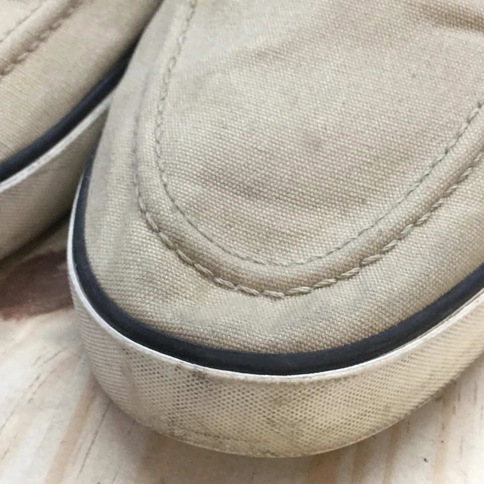 Zapatos de barco Polo de Ralph Lauren para hombre 10 D Rylander con cordones cómodos beige lona Foto 4 de 4