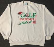 Vtg 90s Golf Is A Wonderful Slice Of Life Faded Sweatshirt M L USA Grunge Funny