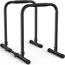 Dip Station with Safety Connecting Rod,Functional Heavy Duty Dip Stands Fitness 