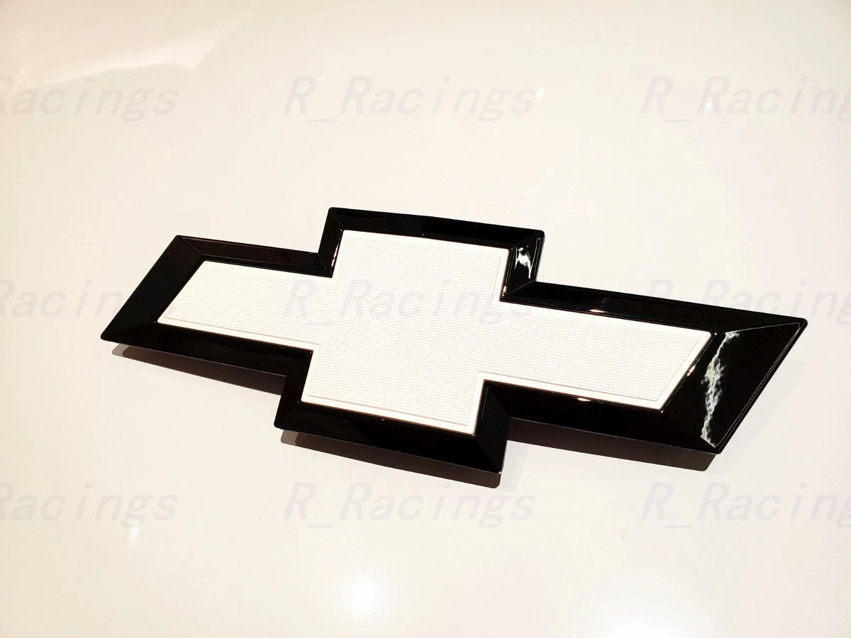 Custom NEW Black White Front Grille Bowtie Emblem Silverado 1500