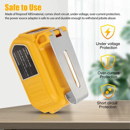 Dual USB Battery Charger Adapter Power Source Converter for Dewalt 14-21V Max US - Picture 5 of 10