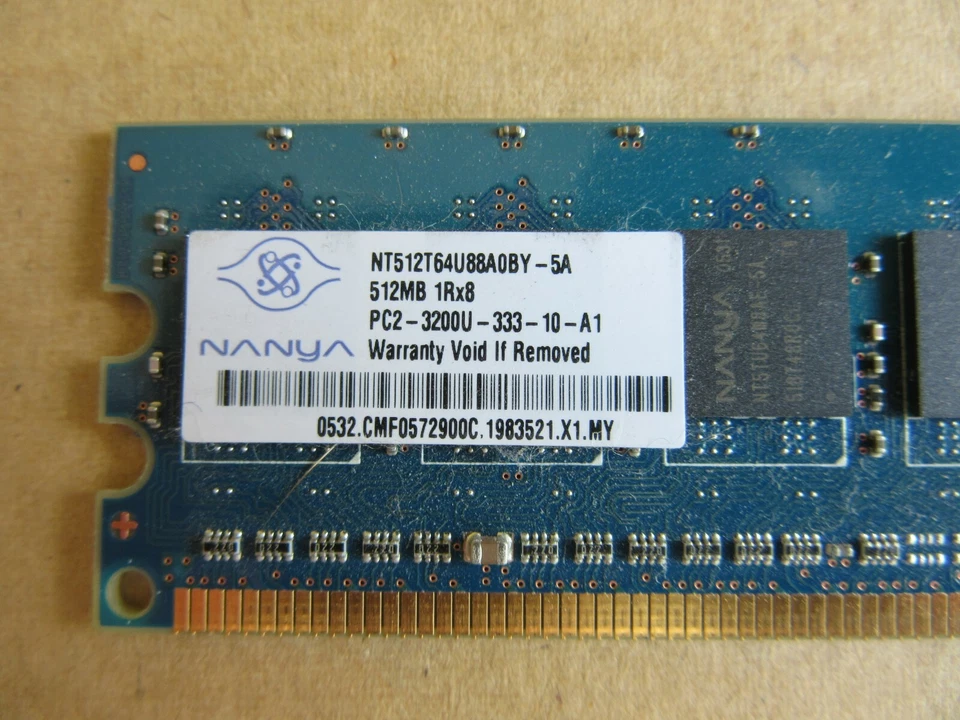 Nanya 512MB PC2-3200U DDR2 Desktop PC Memory 400MHz - Image 2 of 2