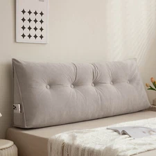 Chenille Triangle Headboard Pillow Wedge Backrest Cushion for Bed Headboard Gap