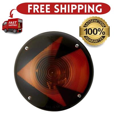 GROTE 7in Single-Face Lamp Light Blunt Cut Pigtail Yellow Arrow Lens 78313