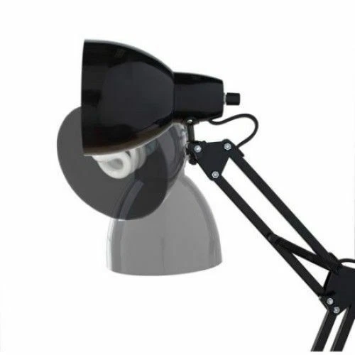 Lámpara de trabajo de escritorio estilo clásico acabado negro arquitecto tareas con bombilla fluorescente Foto 2 de 3