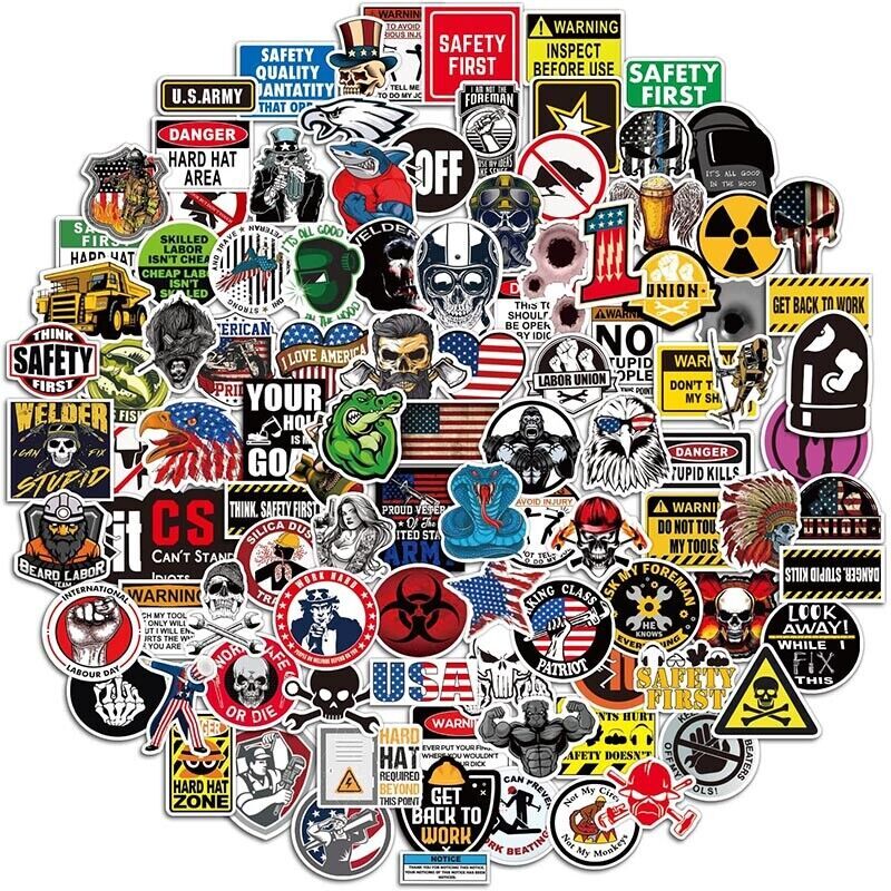 320-Piece Hardhat Sticker Set – Funny, Durable Vinyl Decals For Helmets, Tools, Water Bottles – Great For Ironworkers, Linemen, Electricians & More