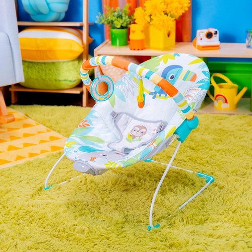 Lightweight Baby Bouncer with Jungle Vibes – Soothing for Infants Up to 20 lbs - Picture 7 of 12