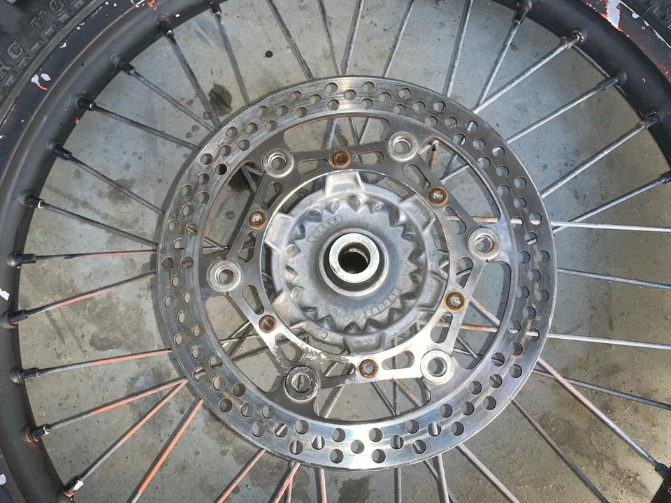 2002 02-05 YAMAHA YZ250F EXCEL FRONT WHEEL RIM HUB ASSEMBLY ROTOR J21X1.60 - Image 3 of 4