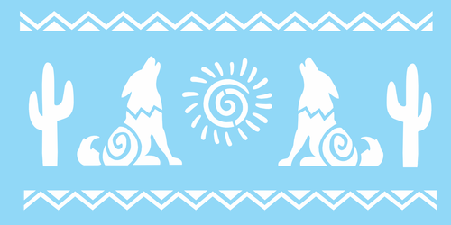 Stencil Joanie Howling Wolf Cactus Aztec Southwest Sun Hopi Border DIY Art Signs - Picture 9 of 11