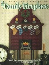 USED FAMILY FIREPLACE PERSONALIZED NAMES CHRISTMAS PLASTIC CANVAS PATTERN BOOK