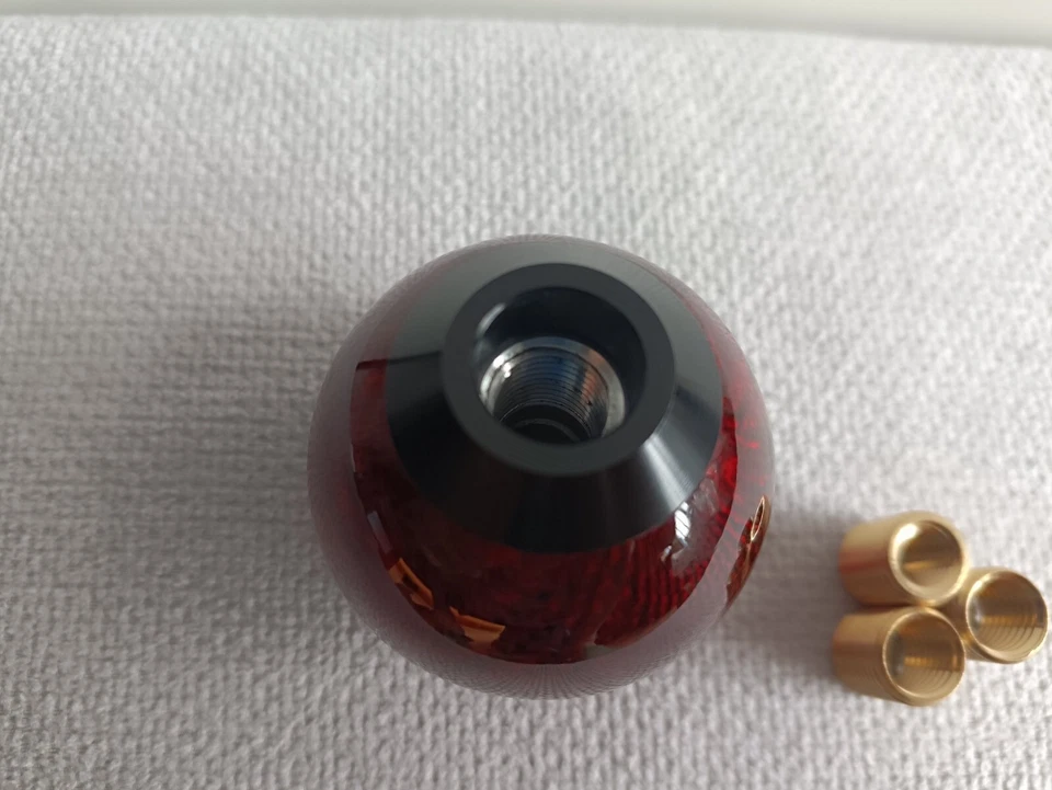 Carbon red shift gear knob for HONDA CIVIC SUBARU MAZDA COROLLA EVO 86 STI LEXUS - Image 4 of 4