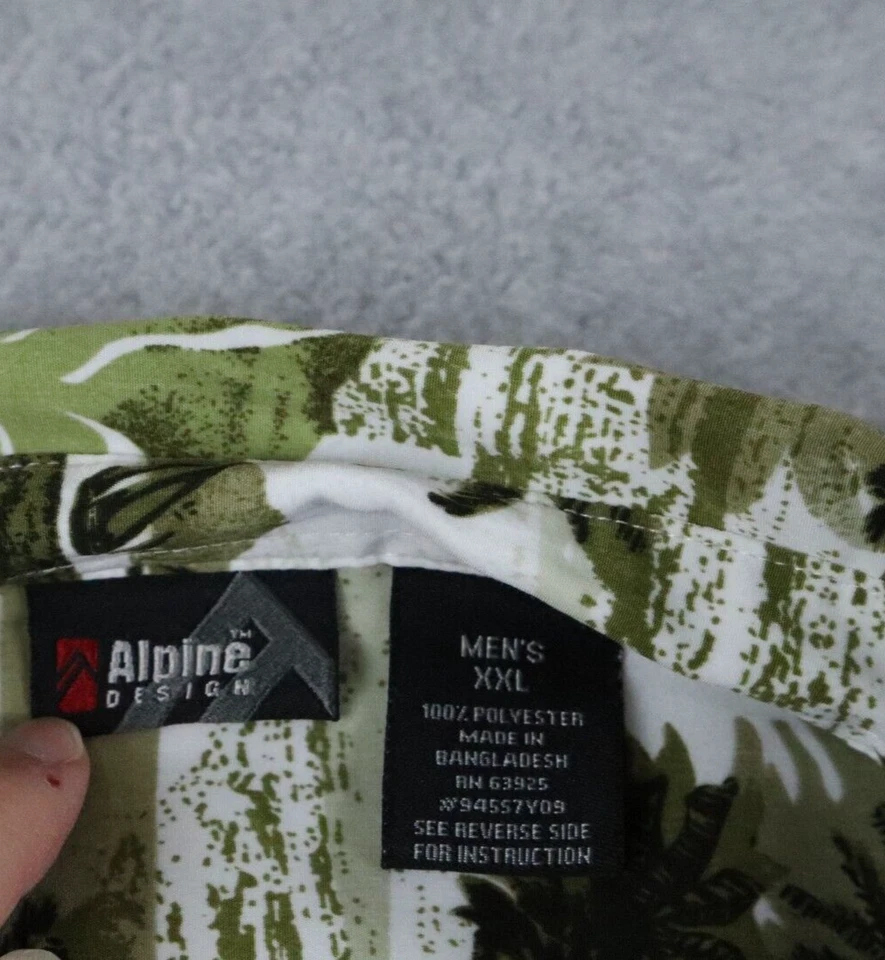Alpine Design Shirt Mens 2XL XXL Hawaiian Tropical Beach Resort Casual Button Up - Image 2 of 4