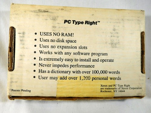 1986 - XEROX PC TYPE RIGHT For IBM PC/XT/AT - Spell Checker Errors As You Type - Bild 4 von 12