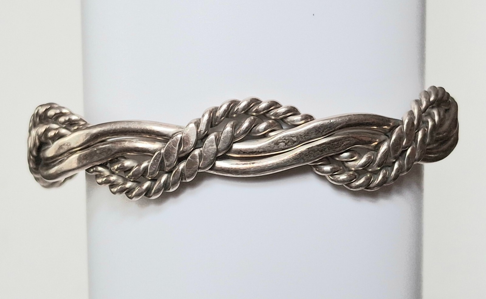 SOLID  CAST  925 STERLING SILVER BRAIDED WAVES CU… - image 2