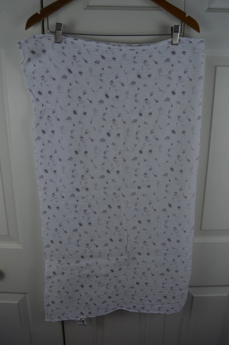 Kohl s Cares Kites Baby Swaddle Blanket White Gray Purple Muslin Cotton