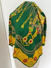 S13 Celine Paris multicolore Silk Scarf 34 inch has Color Bleed