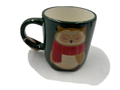 Eccolo Ceramic 16oz 'Cozy and Comfy' Winter Owl Coffee Mug BB01B11004