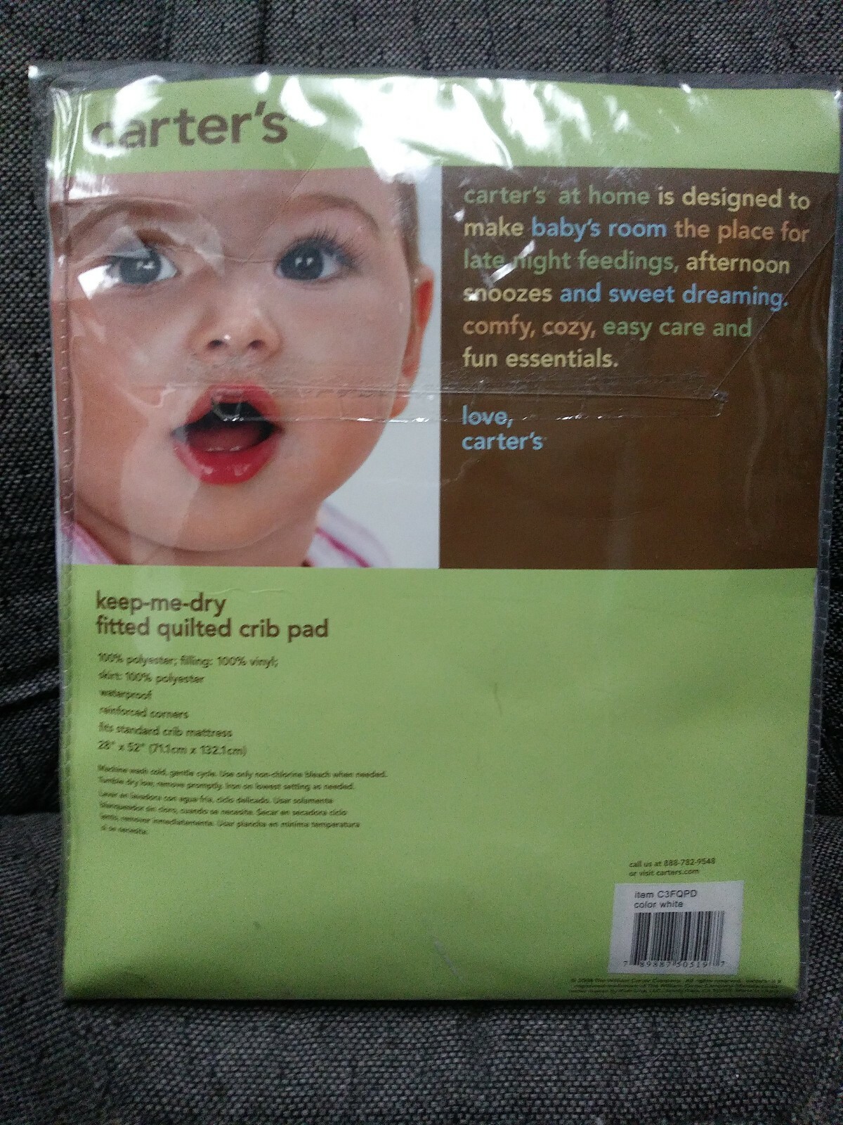 carter's keep me dry fitted quilted crib pad