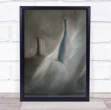 Vases Canvas Atmospheric Bottles Still Life Graphic Painterly Wall Art Print