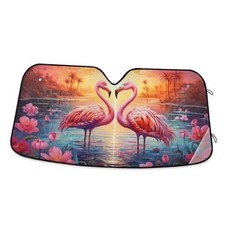 Windshield Sun Shade Flamingos Sunset Front Window Block UV Shades Visor F009