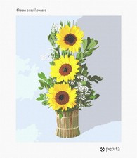 Three Sunflowers Needlepoint Kit or Canvas