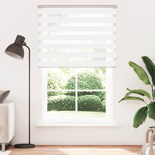 Store zèbre blanc 145x200 cm largeur du tissu 140,9cm polyester - Photo 2/12