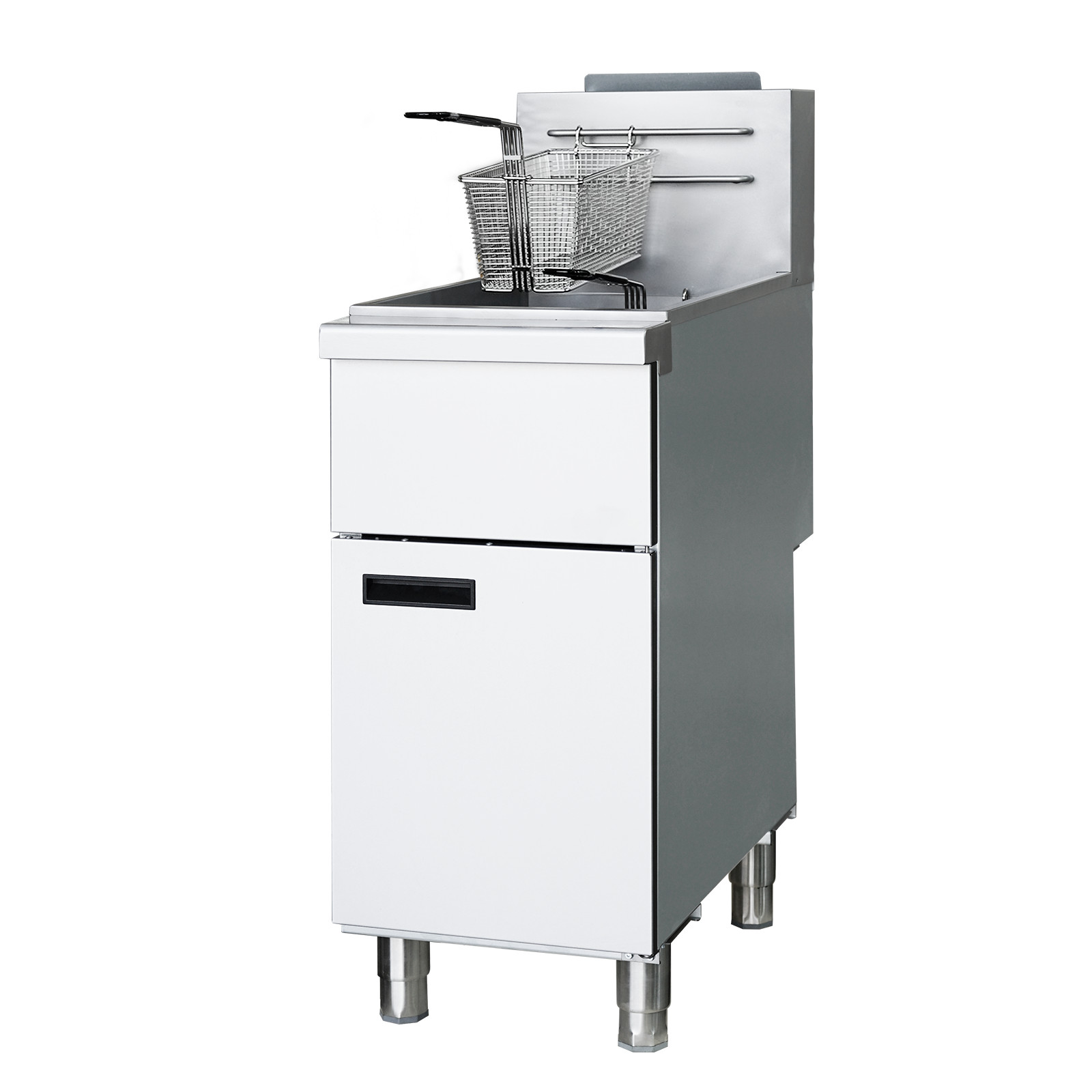 Commercial Floor Gas Deep Fryer 3 Burners Liquid Propane 40 Lbs 90000 BTU CSA