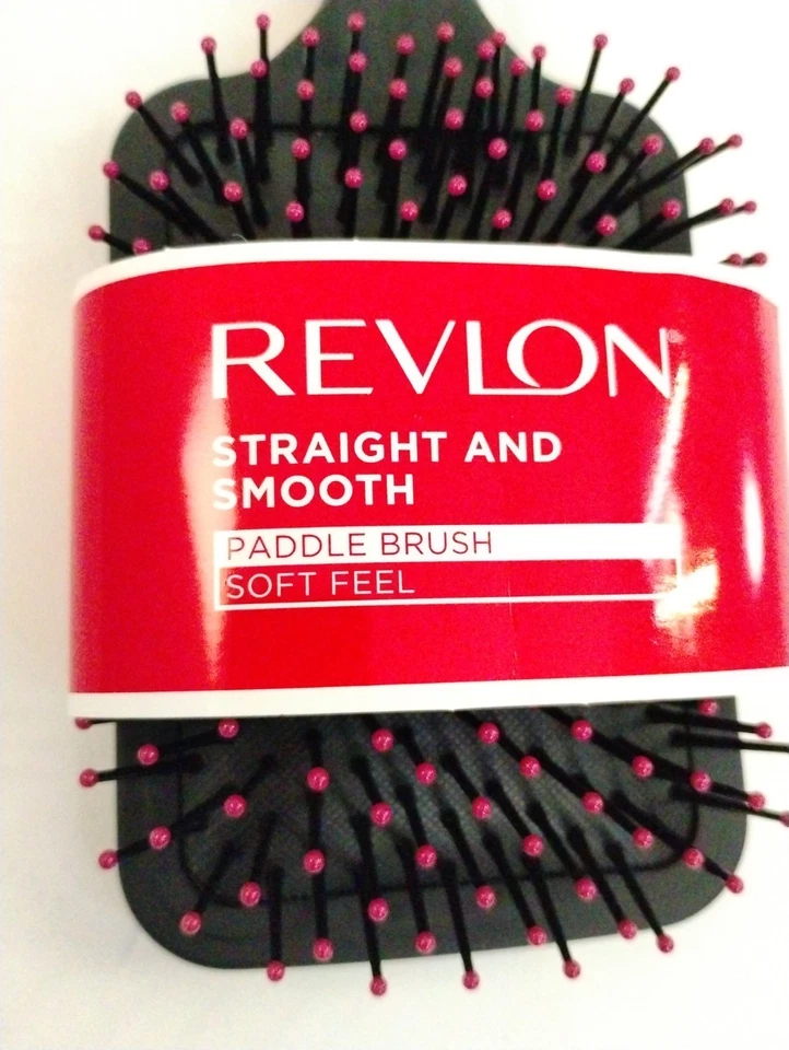 Revlon Straight and Smooth Soft Feel Paddle Hair Brush Black and Red  - Image 2 of 4