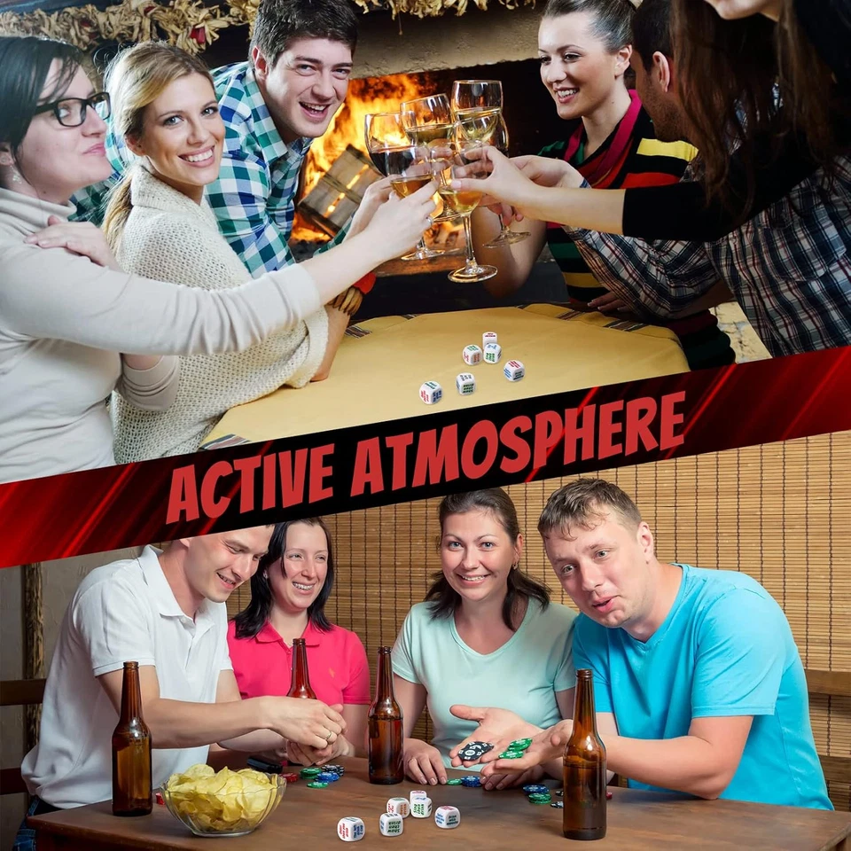 6 Piezas Fiesta Beber Bar Juego de Dados Resha Ruleta Juego de Beber Despedida de Soltera Par Foto 4 de 4