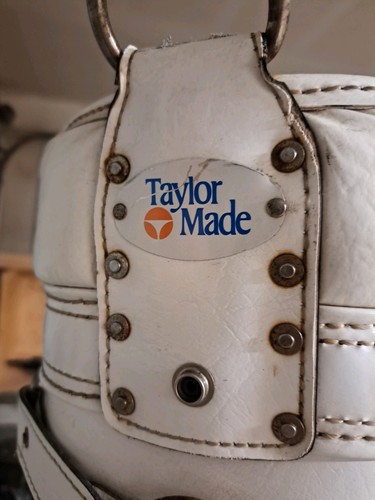 TaylorMade Vintage Leather Golf Bag White - Picture 5 of 6