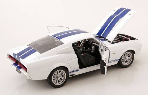 KK Scale 1/12 FORD MUSTANG SHELBY GT500 ELEANOR 1967 WHITE & BLUE WITH OPENINGS - Picture 4 of 8