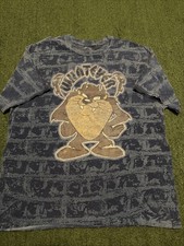 Vintage 90s Looney Tunes Tasmanian Devil Brick Wall Whatever AOP Size XL