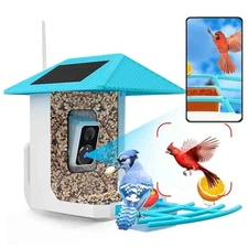 2.5K Smart Bird Feeder with Camera, 5GHz &2.4GHz Birds Watching Camera Blue