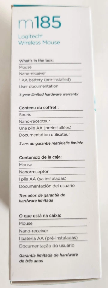 *NEW-FACTORY SEALED* Logitech Wireless Mouse M185 (Gray) - Image 3 of 4